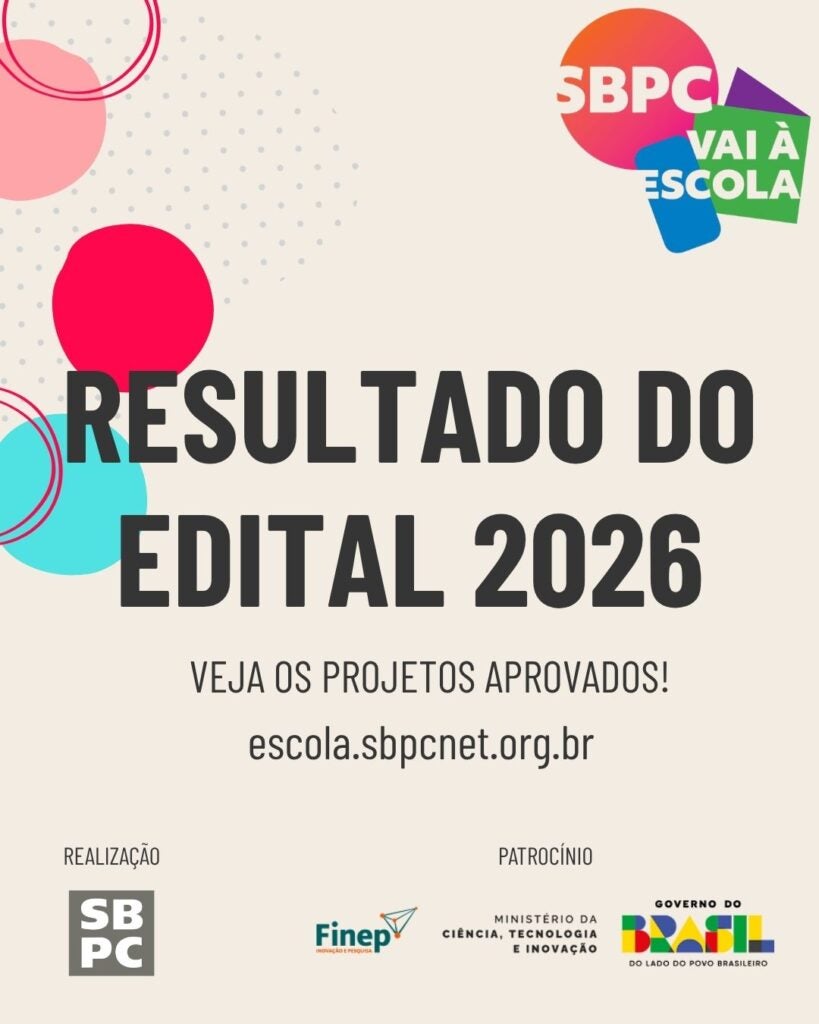 “SBPC vai à Escola” divulga resultado do Edital 2026